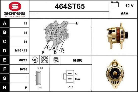 STARTCAR 464ST65 - Ģenerators autospares.lv