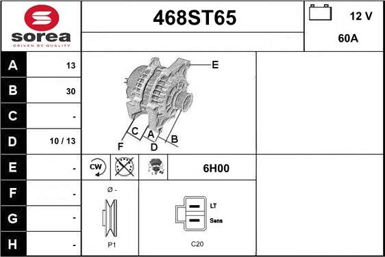 STARTCAR 468ST65 - Генератор www.autospares.lv