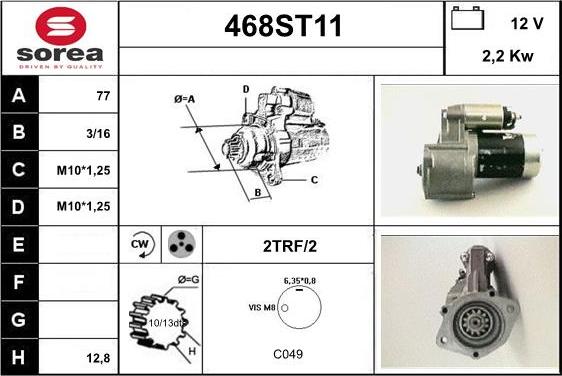 STARTCAR 468ST11 - Стартер www.autospares.lv