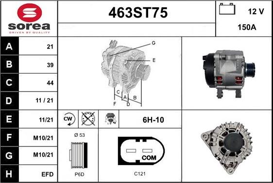 STARTCAR 463ST75 - Ģenerators autospares.lv