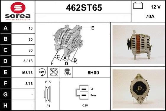 STARTCAR 462ST65 - Ģenerators autospares.lv