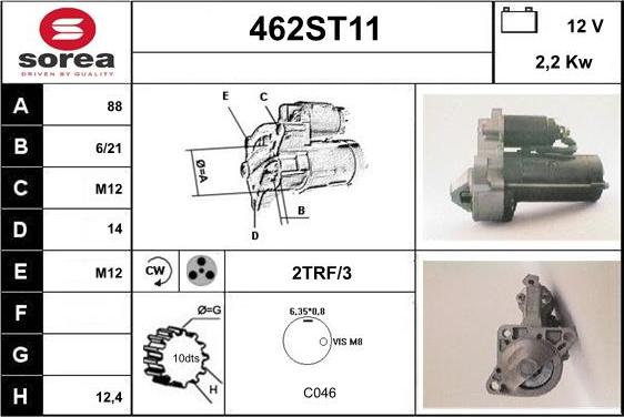 STARTCAR 462ST11 - Starteris autospares.lv