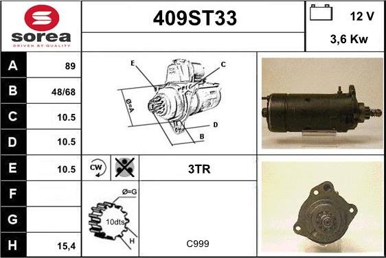 STARTCAR 409ST33 - Starteris autospares.lv