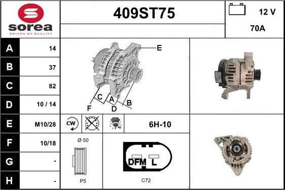 STARTCAR 409ST75 - Генератор www.autospares.lv