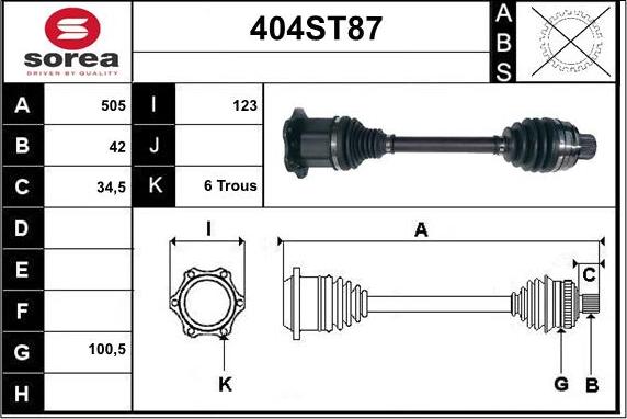 STARTCAR 404ST87 - Piedziņas vārpsta autospares.lv