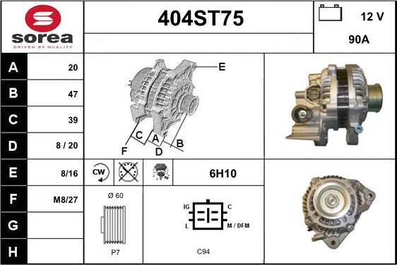 STARTCAR 404ST75 - Генератор www.autospares.lv