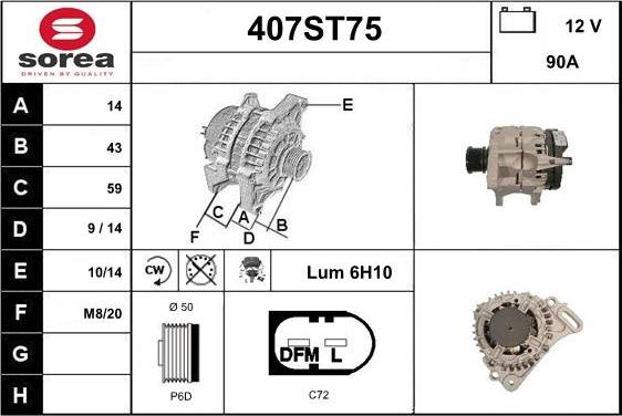 STARTCAR 407ST75 - Генератор www.autospares.lv