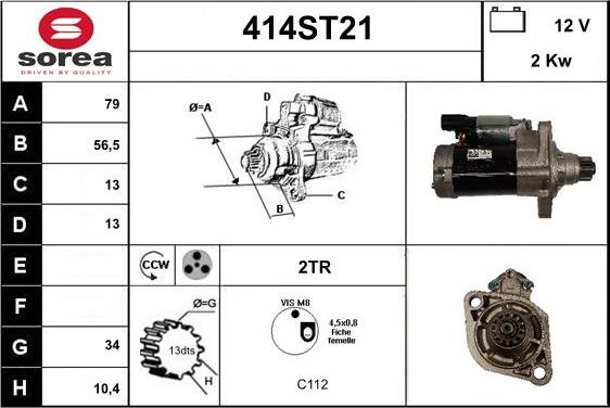 STARTCAR 414ST21 - Starteris autospares.lv