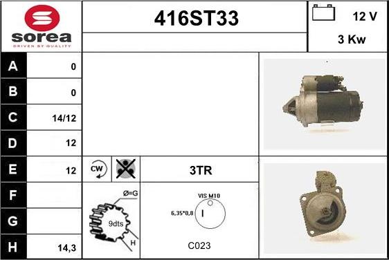 STARTCAR 416ST33 - Starteris autospares.lv