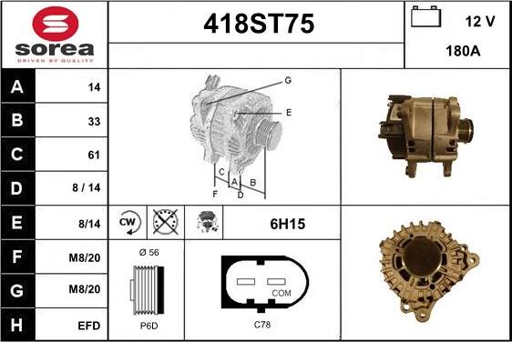 STARTCAR 418ST75 - Генератор www.autospares.lv