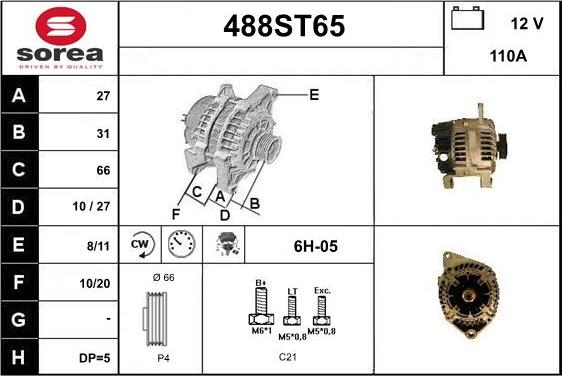 STARTCAR 488ST65 - Ģenerators autospares.lv