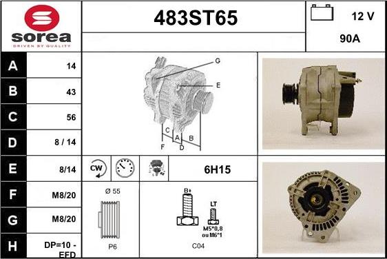 STARTCAR 483ST65 - Генератор www.autospares.lv