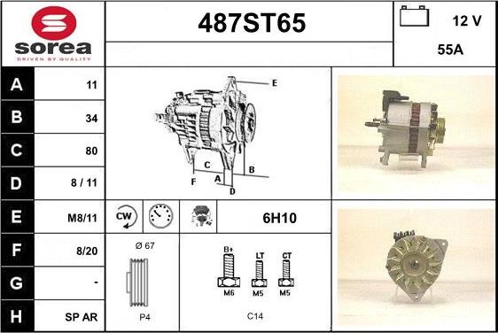 STARTCAR 487ST65 - Генератор www.autospares.lv