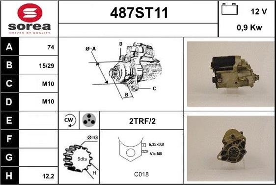 STARTCAR 487ST11 - Starteris autospares.lv