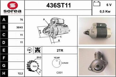 STARTCAR 436ST11 - Starteris www.autospares.lv