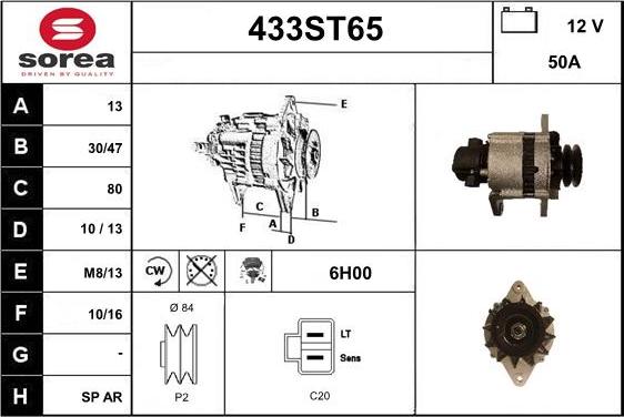 STARTCAR 433ST65 - Alternator www.autospares.lv