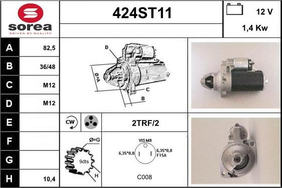 STARTCAR 424ST11 - Starteris autospares.lv