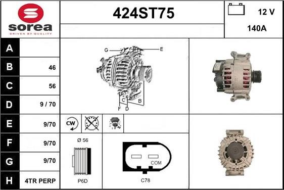 STARTCAR 424ST75 - Генератор www.autospares.lv