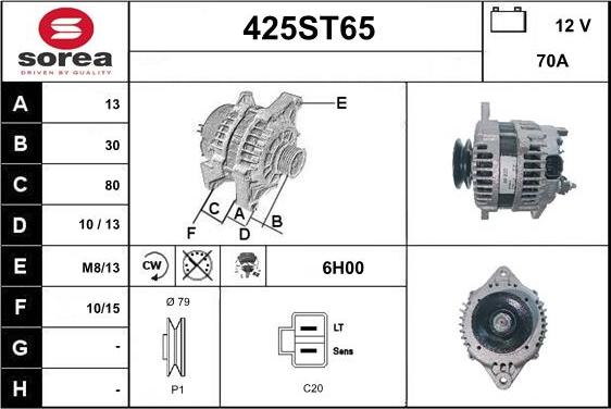 STARTCAR 425ST65 - Ģenerators www.autospares.lv