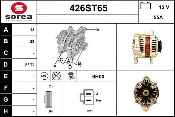 STARTCAR 426ST65 - Ģenerators www.autospares.lv