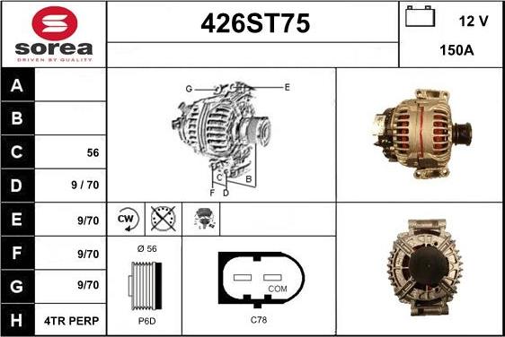 STARTCAR 426ST75 - Ģenerators www.autospares.lv