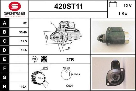 STARTCAR 420ST11 - Starter www.autospares.lv