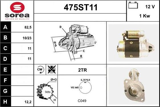 STARTCAR 475ST11 - Starteris www.autospares.lv