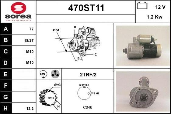 STARTCAR 470ST11 - Starteris www.autospares.lv