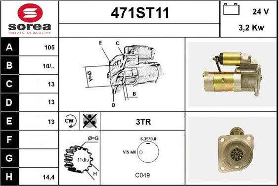 STARTCAR 471ST11 - Starteris autospares.lv