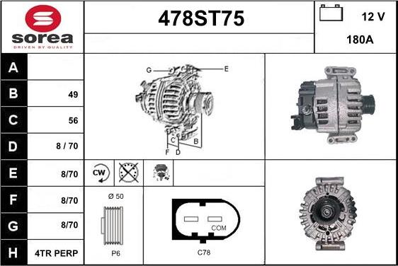 STARTCAR 478ST75 - Ģenerators www.autospares.lv