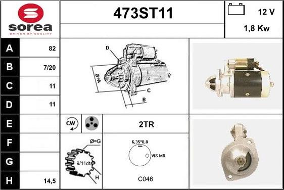 STARTCAR 473ST11 - Starteris autospares.lv