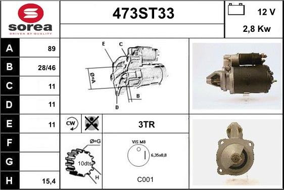 STARTCAR 473ST33 - Starteris autospares.lv