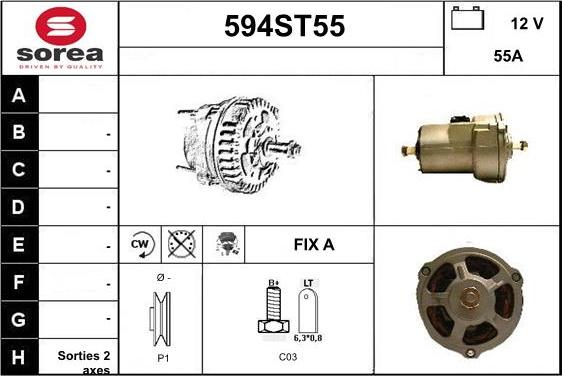 STARTCAR 594ST55 - Alternator www.autospares.lv