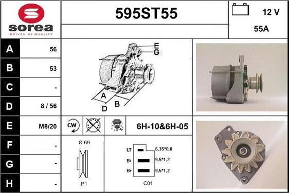 STARTCAR 595ST55 - Генератор www.autospares.lv