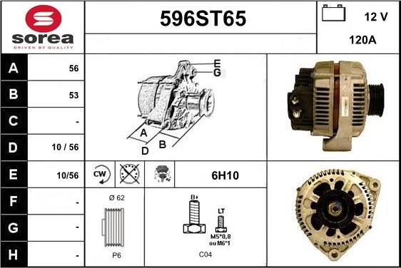 STARTCAR 596ST65 - Ģenerators autospares.lv