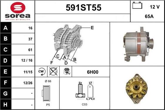 STARTCAR 591ST55 - Ģenerators www.autospares.lv