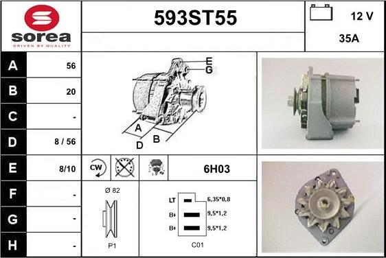 STARTCAR 593ST55 - Генератор www.autospares.lv