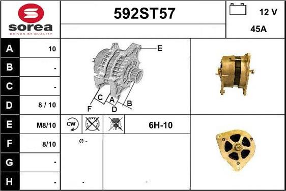 STARTCAR 592ST57 - Генератор www.autospares.lv