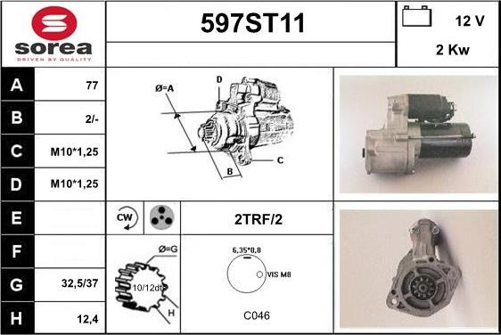 STARTCAR 597ST11 - Starteris autospares.lv