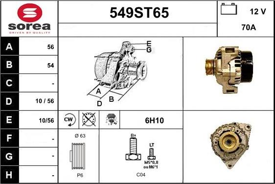 STARTCAR 549ST65 - Ģenerators autospares.lv