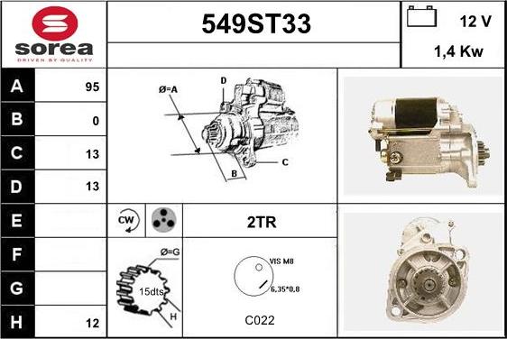 STARTCAR 549ST33 - Starteris autospares.lv