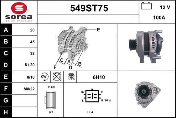 STARTCAR 549ST75 - Ģenerators autospares.lv