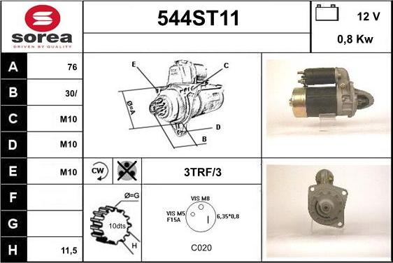 STARTCAR 544ST11 - Starteris autospares.lv