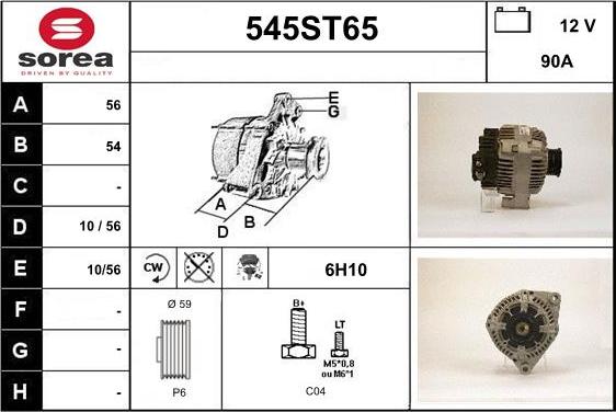 STARTCAR 545ST65 - Ģenerators autospares.lv