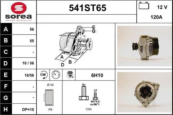 STARTCAR 541ST65 - Генератор www.autospares.lv