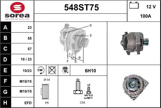 STARTCAR 548ST75 - Ģenerators autospares.lv