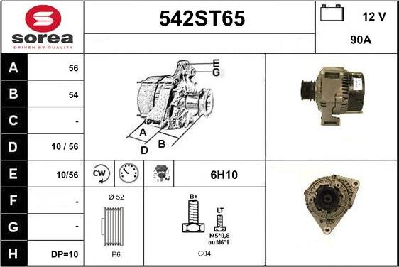 STARTCAR 542ST65 - Alternator www.autospares.lv