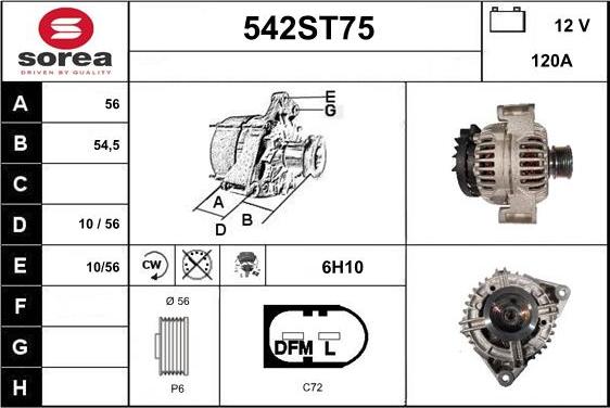 STARTCAR 542ST75 - Ģenerators www.autospares.lv