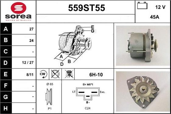 STARTCAR 559ST55 - Ģenerators autospares.lv