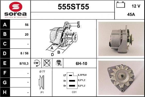 STARTCAR 555ST55 - Ģenerators autospares.lv